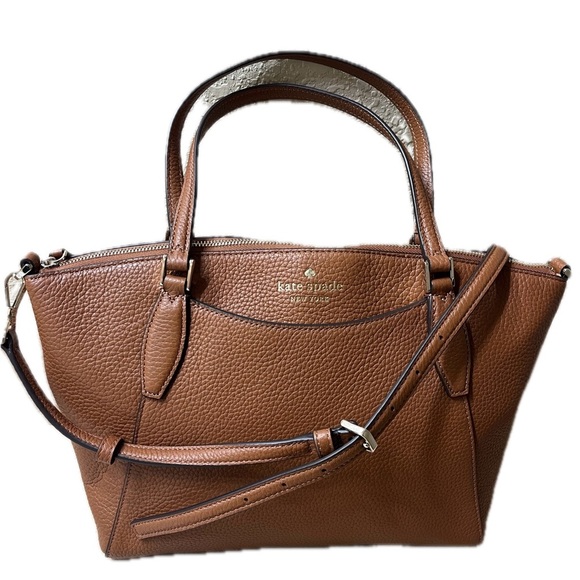 Kate Spade Monica Satchel, Brown Pebble Leather - Picture 1 of 10